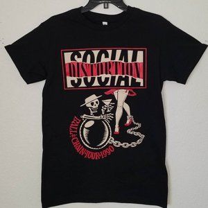 New "Social Distortion Ball & Chain Tour 1990" Unisex Band Shirt.  Small-2XL.
